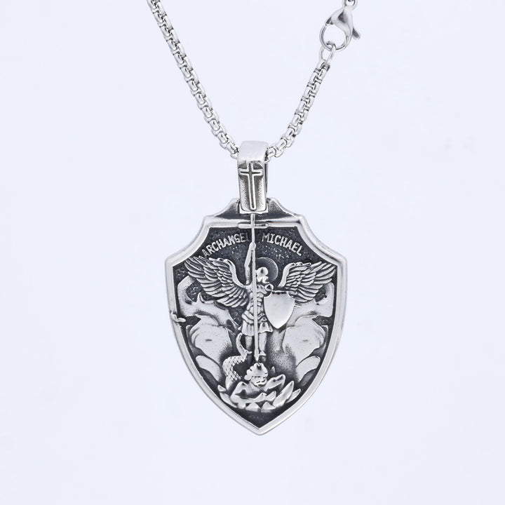 Christianartworkshop Archangel Michael Shield Pendant Necklace: Faith & Protection for Daily Wear - Silver - image 3
