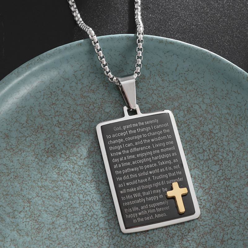 Christianartworkshop Engraved Prayer Necklace: Cross - Accented Faith Jewelry for Devout Wearers - image 2