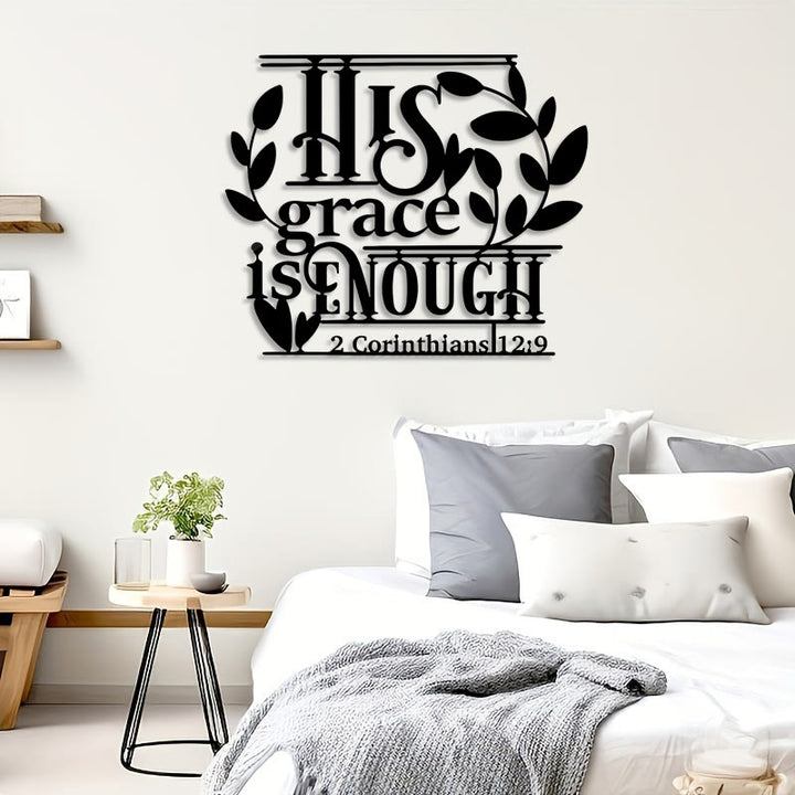 Christianartworkshop Faith Gift Metal Wall Decor: His Grace is Enough & 2 Corinthians 12:9 - image 5