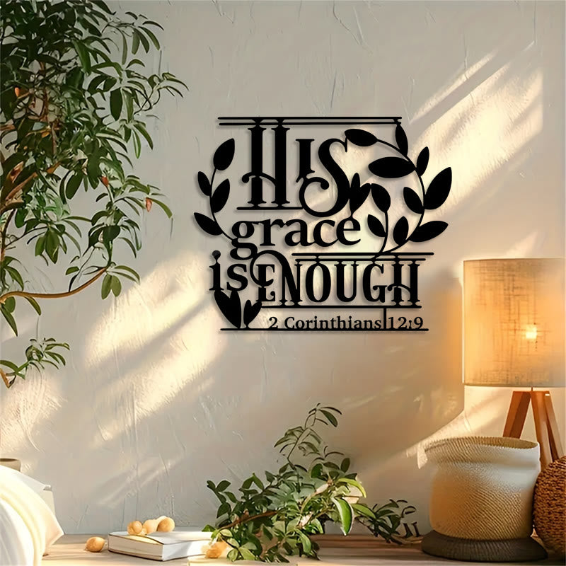 Christianartworkshop Faith Gift Metal Wall Decor: His Grace is Enough & 2 Corinthians 12:9 - image 3