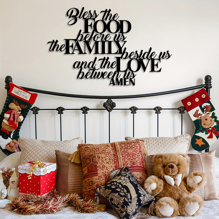 Christianartworkshop Bless the Food Before Us Metal Wall Decor: Perfect Dining Room Decor - image 5