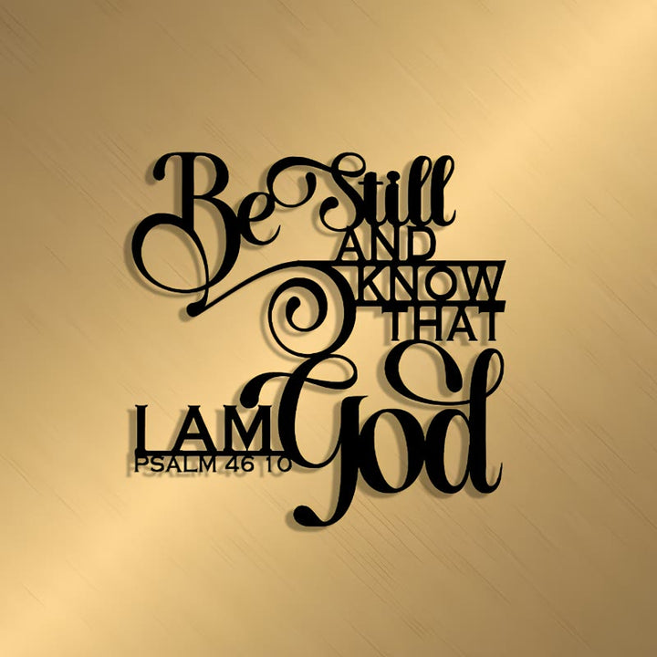 Christianartworkshop Unique Psalm 46:10 Metal Wall Decor: Distinctive Belief for Sacred Interiors - Black - 11.81''*11.81''/30*30cm - image 0