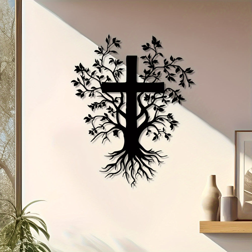 Christianartworkshop Daily Faith Reminder Metal Wall Decor: Cross Tree for Spiritual Living - image 1