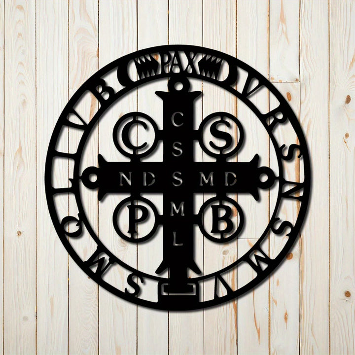 Christianartworkshop Artistic St. Benedict Cross Metal Wall Decor: Stylish Faith for Home Walls - image 6