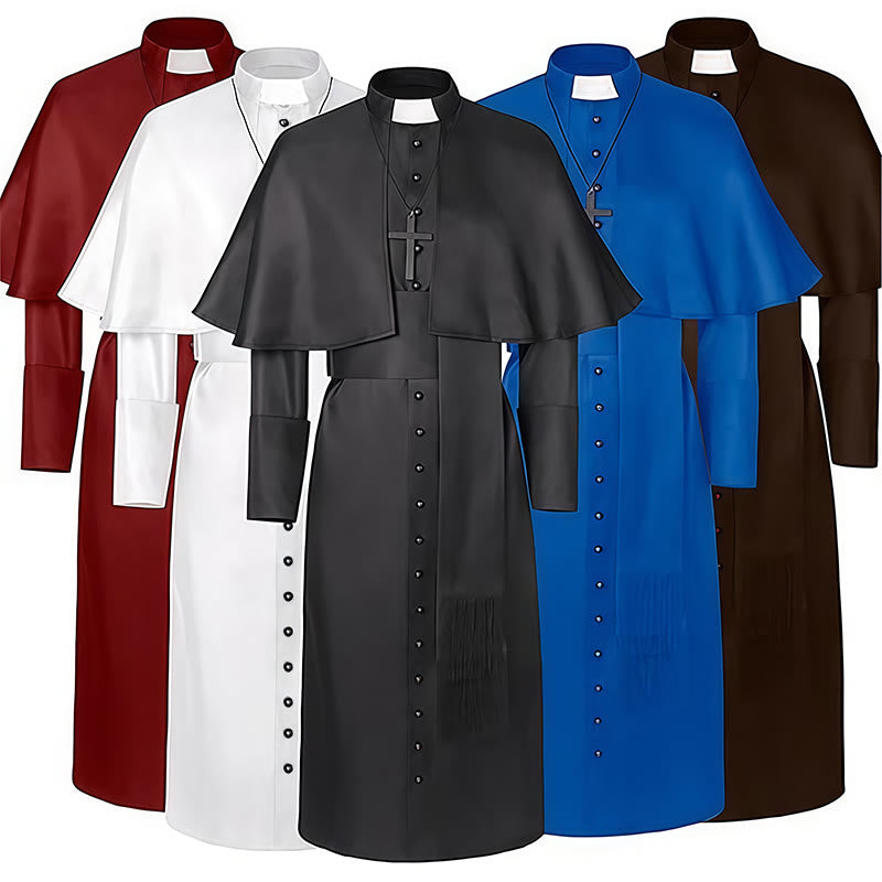 Christianartworkshop Multicolor Ceremonial Roman Soutane Cassock: Medieval Priest Aesthetics - image 1