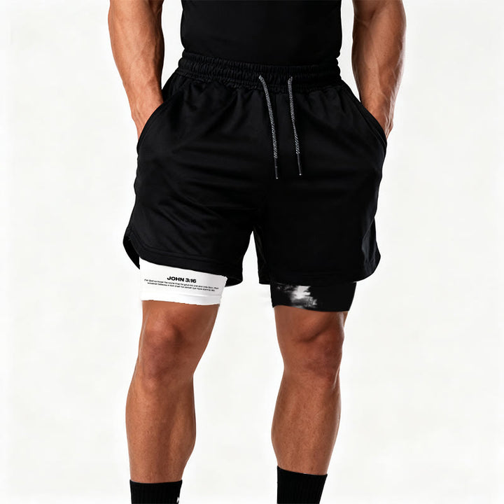 Christianartworkshop John 3:16 The Cross Performance Shorts - image 6