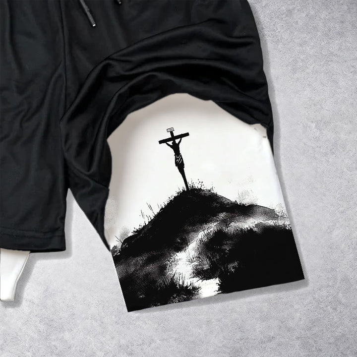 Christianartworkshop John 3:16 The Cross Performance Shorts - image 1