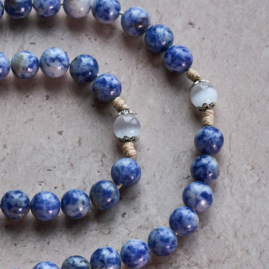 Christianartworkshop Immaculate Heart of Mary & Crucifix of 8 mm Round Blue Stone Nylon Cord Rosary - image 10