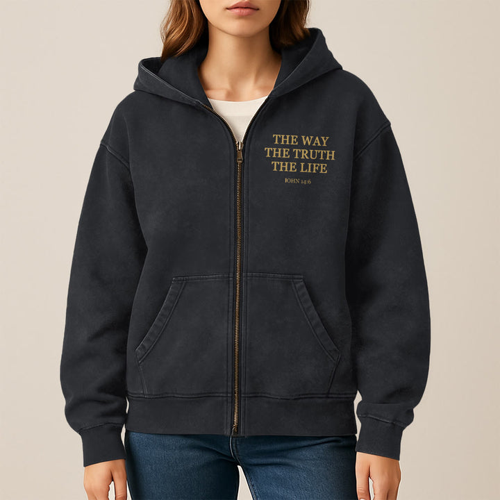 Christianartworkshop John 14:6 Hooded Jacket: Faithful Comfort for Church & Daily Life - image 5