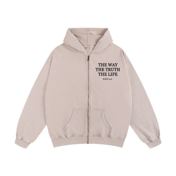 Christianartworkshop John 14:6 Hooded Jacket: Faithful Comfort for Church & Daily Life - Apricot - 2XL - image 13