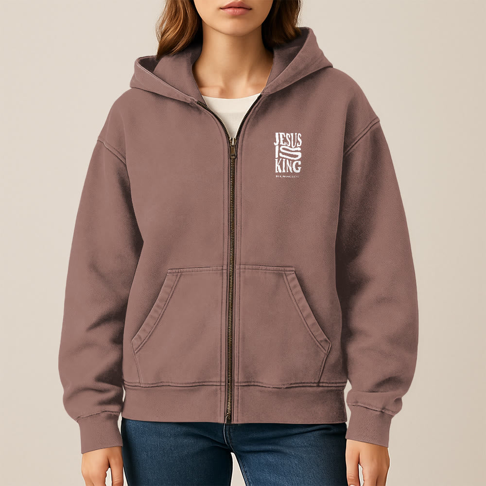 Christianartworkshop Jesus Is King Hooded Jacket: Philippians 2:10-11 Faith Statement - image 21