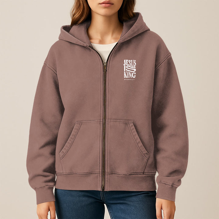 Christianartworkshop Jesus Is King Hooded Jacket: Philippians 2:10-11 Faith Statement - image 21