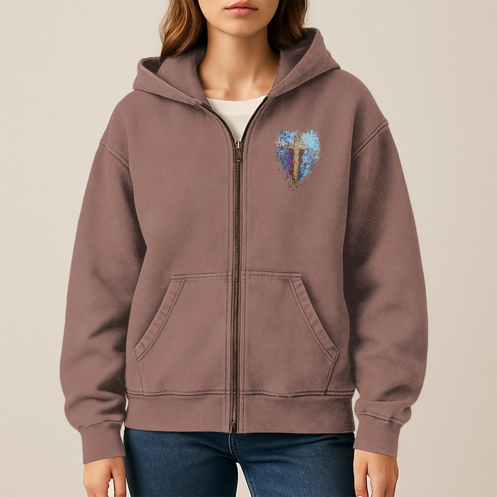 Christianartworkshop Art Cross Hooded Jacket: Daily Reminder of Faith & Beauty - image 11