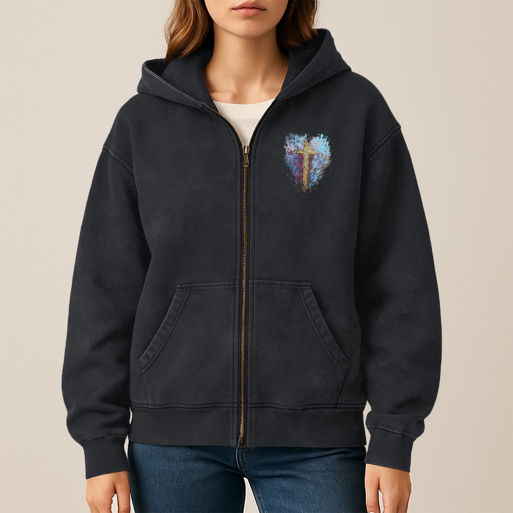 Christianartworkshop Art Cross Hooded Jacket: Daily Reminder of Faith & Beauty - image 8