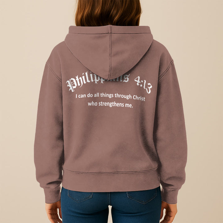 Christianartworkshop Philippians 4:13 Hooded Jacket: Faith Gift with Strength Message - image 28