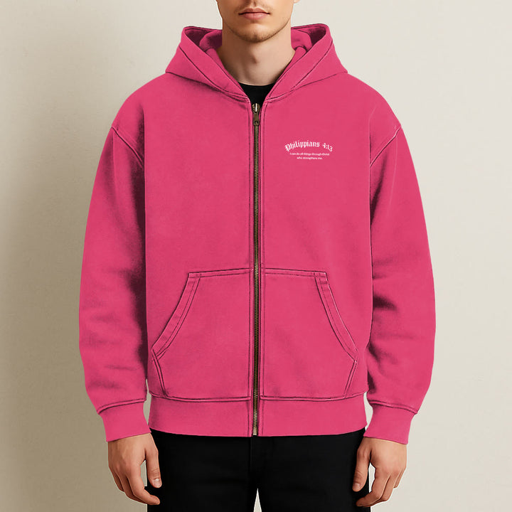 Christianartworkshop Philippians 4:13 Hooded Jacket: Faith Gift with Strength Message - image 23