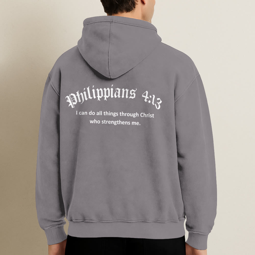 Christianartworkshop Philippians 4:13 Hooded Jacket: Faith Gift with Strength Message - image 18