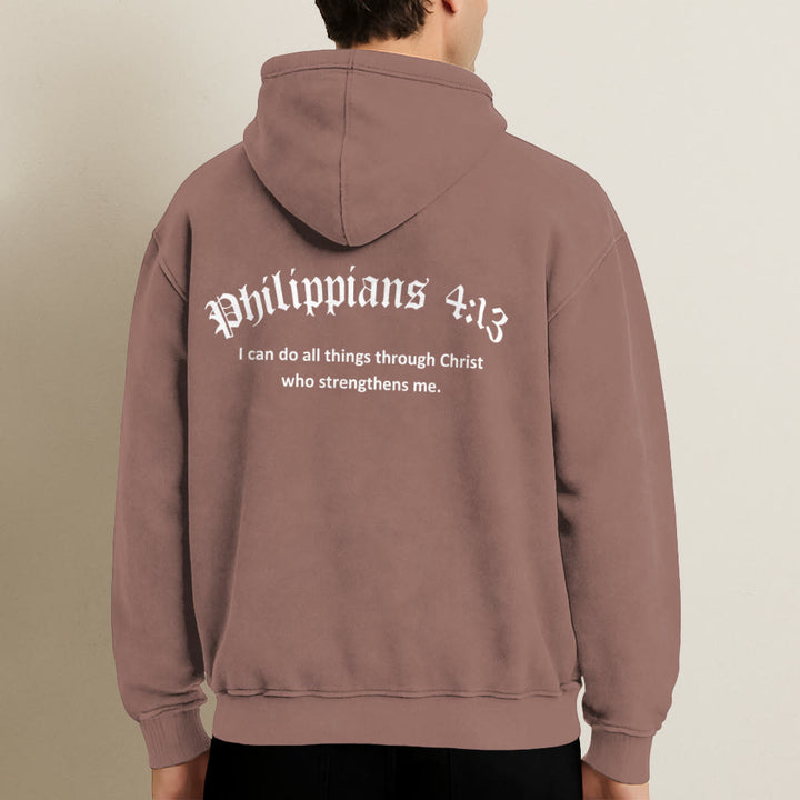 Christianartworkshop Philippians 4:13 Hooded Jacket: Faith Gift with Strength Message - image 30