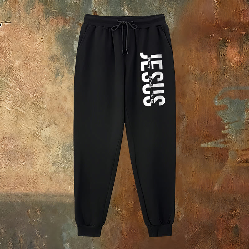 Christianartworkshop Layered Jesus Script Sweatpants: Daily Wear with Devotional Identity - image 6