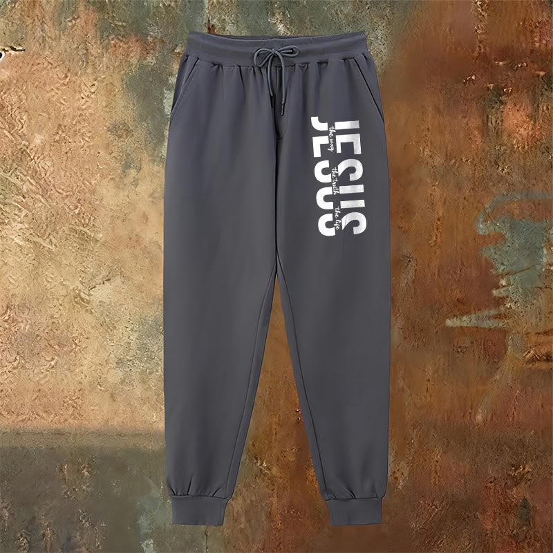 Christianartworkshop Layered Jesus Script Sweatpants: Daily Wear with Devotional Identity - image 22