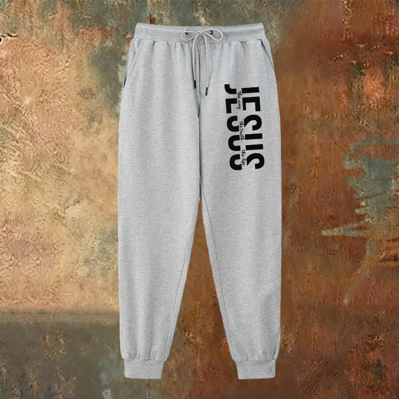 Christianartworkshop Layered Jesus Script Sweatpants: Daily Wear with Devotional Identity - image 11