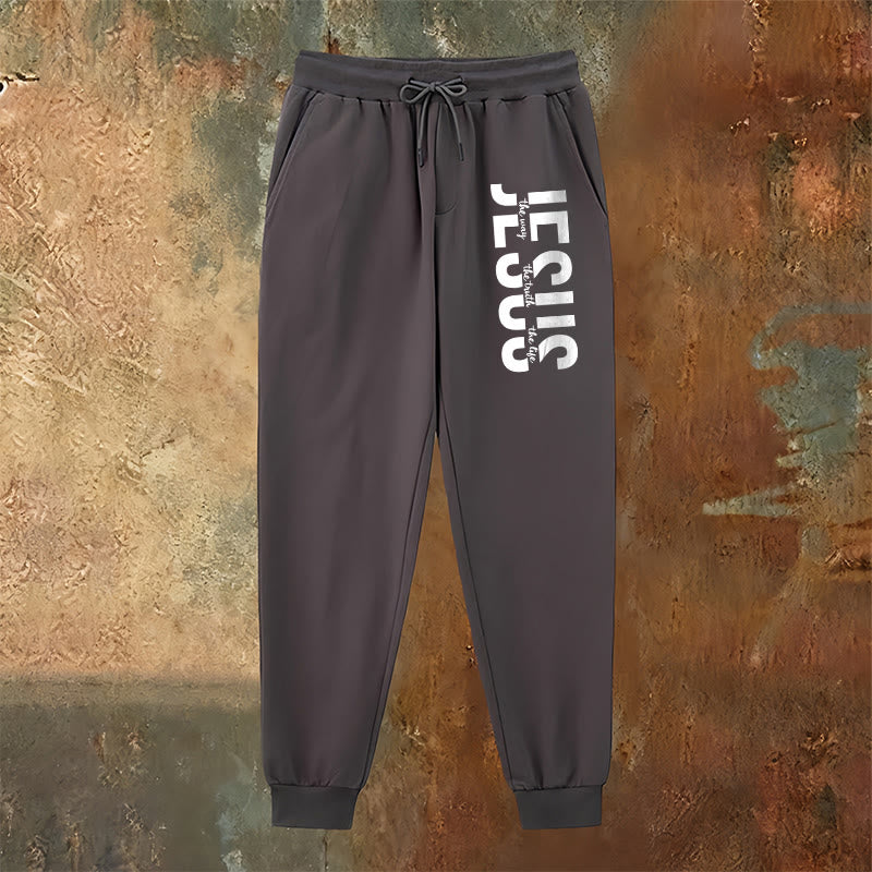 Christianartworkshop Layered Jesus Script Sweatpants: Daily Wear with Devotional Identity - image 2