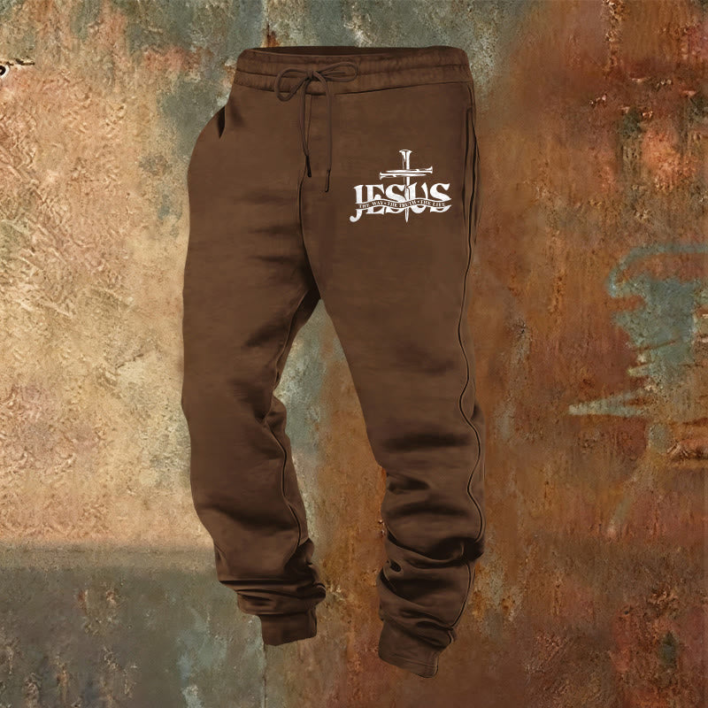 Christianartworkshop Jesus Sword Faith Sweatpants: Stylish Faith for Everyday Moments - Brown - 2XL - image 21
