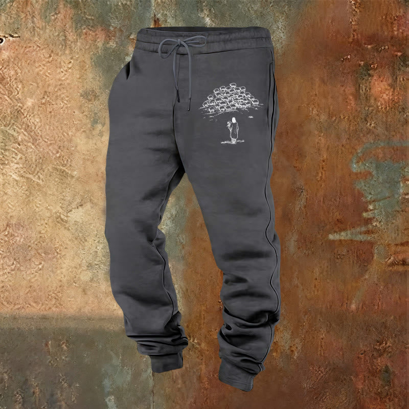 Christianartworkshop Good Shepherd Faith Sweatpants: Daily Wear with Spiritual Care - Warm Grey - 2XL - image 9