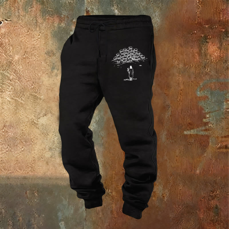 Christianartworkshop Good Shepherd Faith Sweatpants: Daily Wear with Spiritual Care - Black - 2XL - image 5