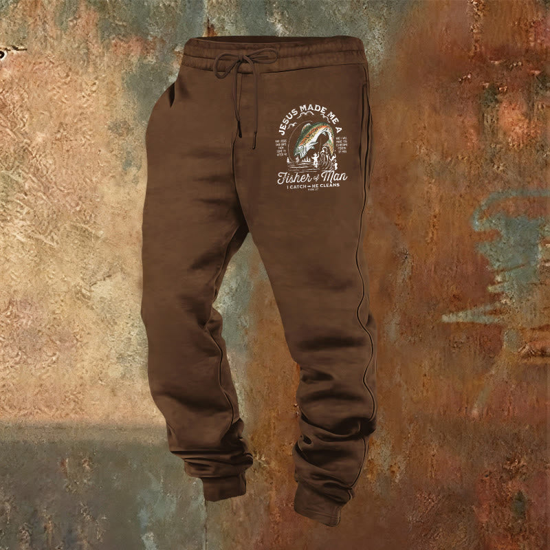 Christianartworkshop Fisher of Men Faith Sweatpants: Daily Wear with Spiritual Mission - Brown - 2XL - image 21