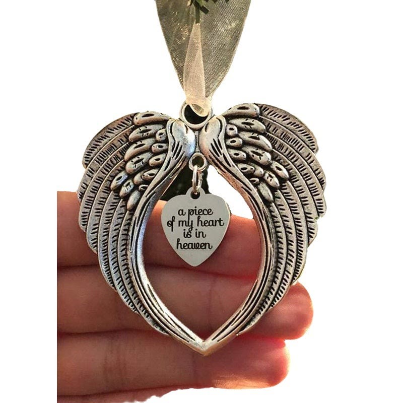 Christianartworkshop Angel Wings & Heart Ornament: Daily Reminder of Heavenly Love & Faithful Memory - image 2