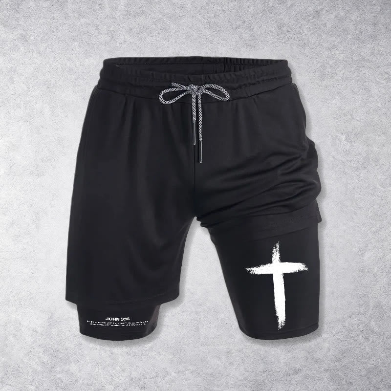 Christianartworkshop John 3:16 Cross Performance Shorts - image 3