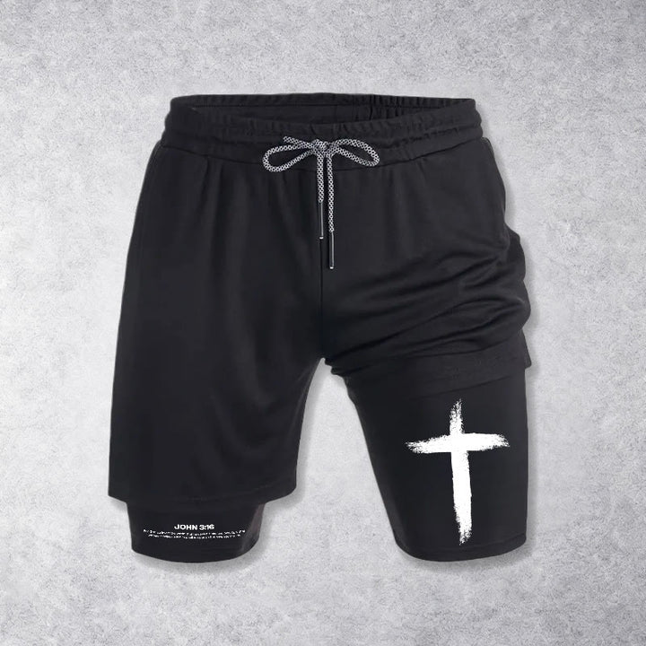 Christianartworkshop John 3:16 Cross Performance Shorts - image 3