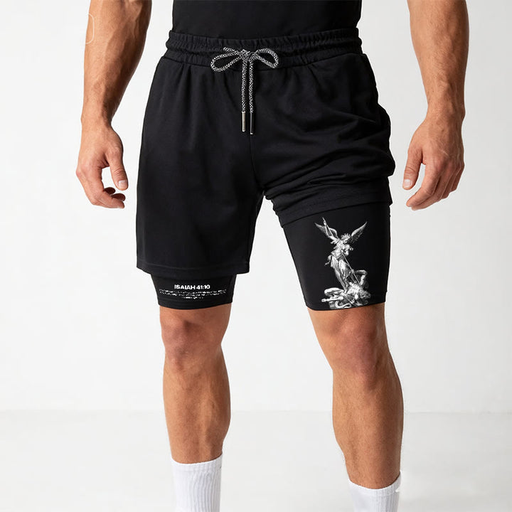 Christianartworkshop Isaiah 41:10 Angel & Devil Performance Shorts - image 8