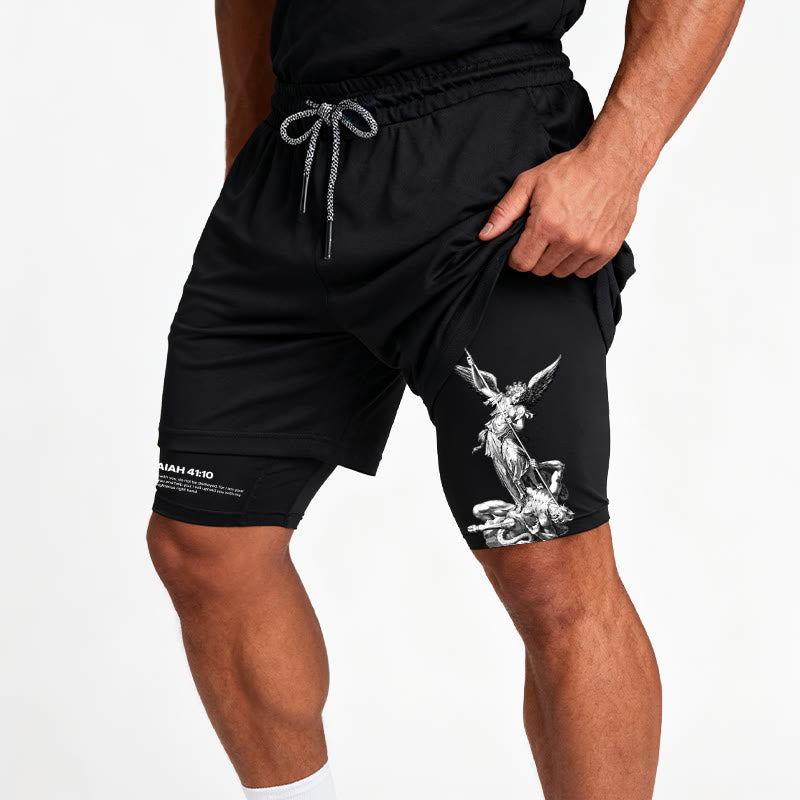 Christianartworkshop Isaiah 41:10 Angel & Devil Performance Shorts - image 7