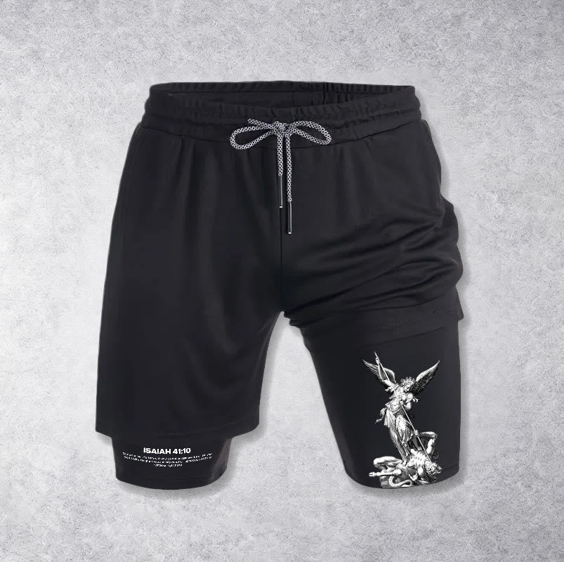 Christianartworkshop Isaiah 41:10 Angel & Devil Performance Shorts - image 3