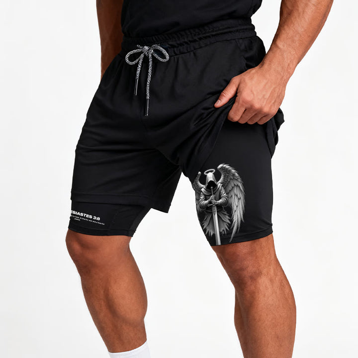 Christianartworkshop Ecclesiastes 3:8 Wings of War Performance Shorts - image 7