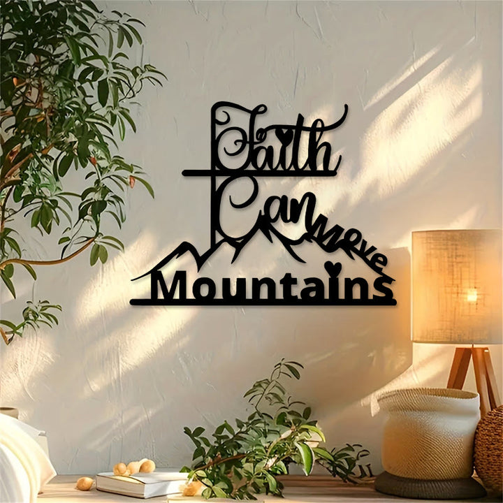Christianartworkshop Faith & Mountains Metal Wall Decor: Timeless Belief for Devotional Spaces - image 1