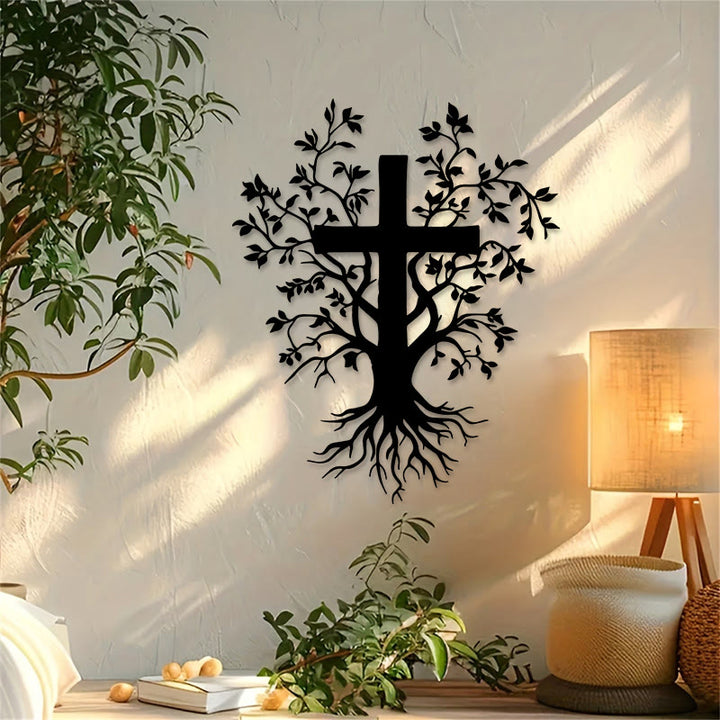 Christianartworkshop Daily Faith Reminder Metal Wall Decor: Cross Tree for Spiritual Living - image 3