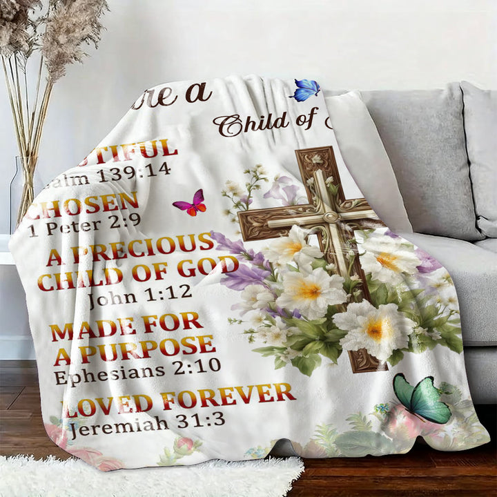 Christianartworkshop Scripture & Cross Child of God Tapestry: Biblical Inspiration & Cozy Home Decor - 51.2''*59.1''/130*150cm - image 1