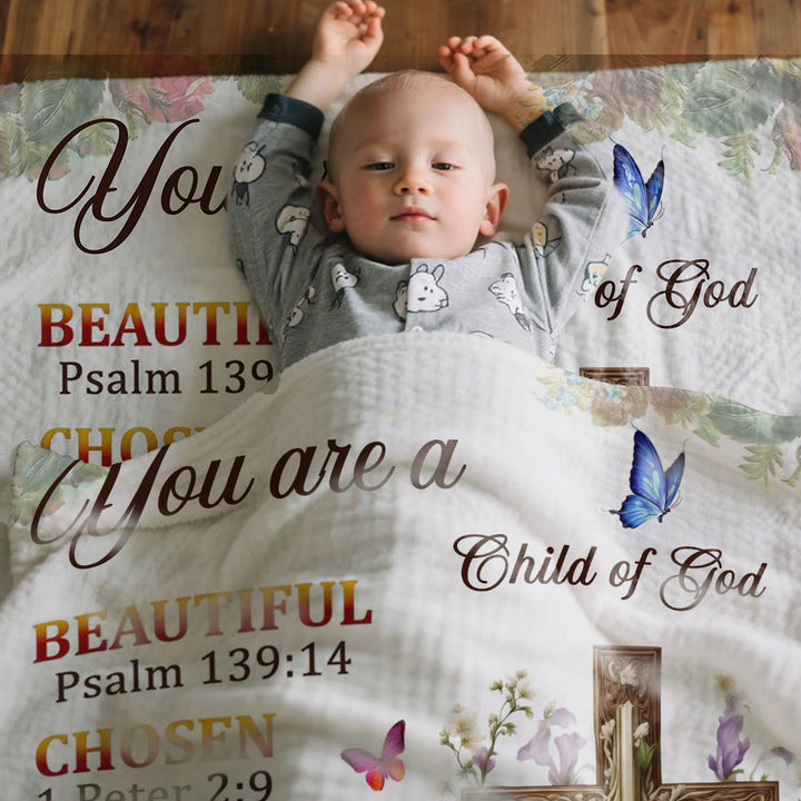 Christianartworkshop Scripture & Cross Child of God Tapestry: Biblical Inspiration & Cozy Home Decor - image 2