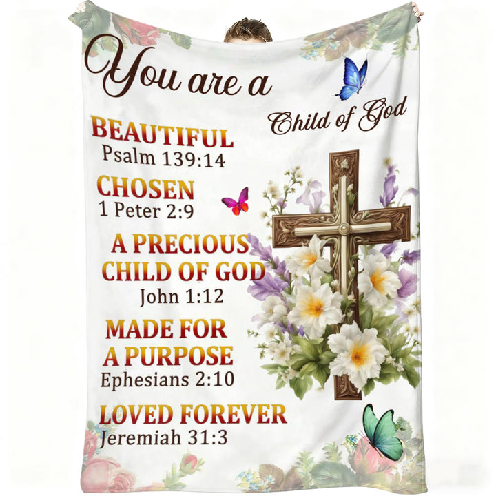 Christianartworkshop Scripture & Cross Child of God Tapestry: Biblical Inspiration & Cozy Home Decor - image 4
