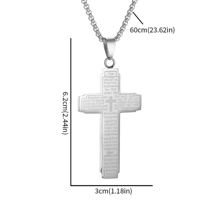 Christianartworkshop Scripture Cross Pendant Necklace: Biblical Verse & Faithful Devotion - image 2