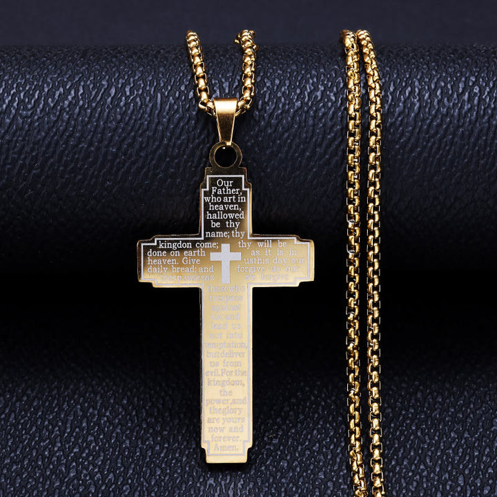Christianartworkshop Scripture Cross Pendant Necklace: Biblical Verse & Faithful Devotion - Golden - image 5