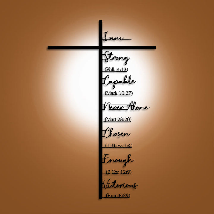 Christianartworkshop Biblical Verse Cross Metal Wall Decor: Daily Faith Reminder - image 0