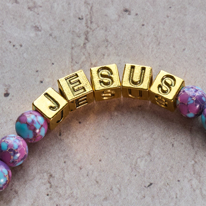 Christianartworkshop Royal Faith Purple Imperial Stone Custom Rosary with Personalized JESUS Letter - image 8