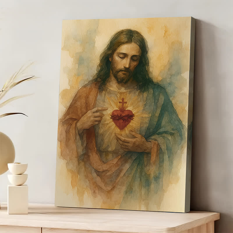 Christianartworkshop Christian Artwork Gentle Sacred Heart Art Prints: Devotional Grace for Faith - Filled Nooks - image 1