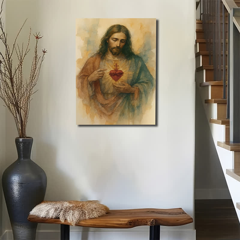 Christianartworkshop Christian Artwork Gentle Sacred Heart Art Prints: Devotional Grace for Faith - Filled Nooks - image 2