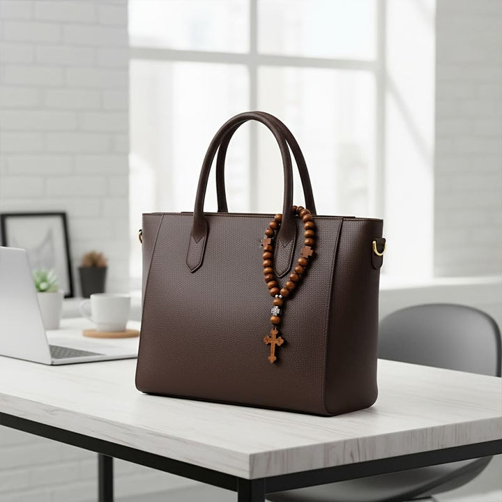 Christianartworkshop Faithful Journey Wooden Cross Car Pendant: Drive with God's Peace - image 6