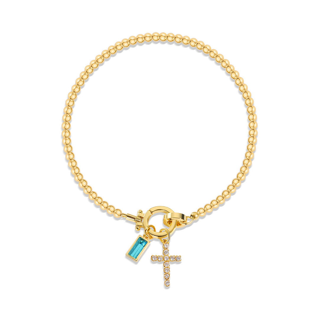 Christianartworkshop 12 Birthstone Cross Bracelet: Faith-Driven Identity & Timeless Devotion - December - image 11